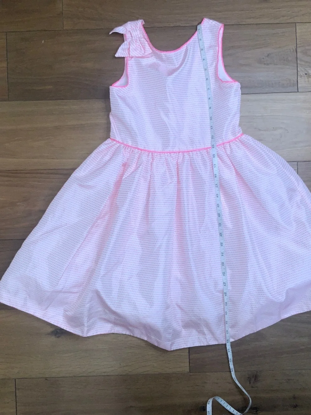 Janie and Jack Pink and White Party Dress w/ Bow Size 10.